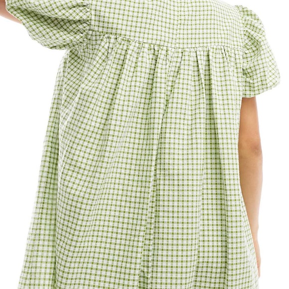 Green Checkered Dress with Bows - Picture 6 of 6